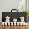 Hand-Painted Lotus Ceramic Kung Fu Tea Set