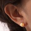 8mm Classic Post Ball Stud Earrings for Women,18k Gold Plated Stainless Steel Anti-allergy Piercing Ear Jewelry