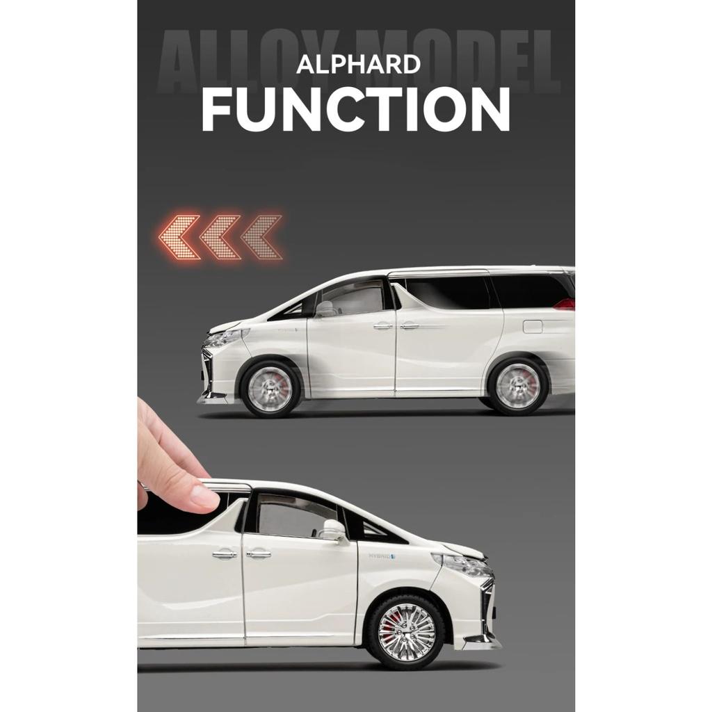 1/18 Toyota Alphard MPV Alloy Die Cast Toy Car Model Sound and Light Children's Toy Collectibles Birthday Gift