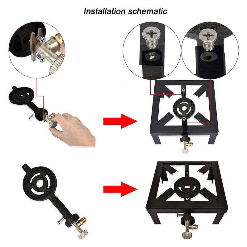 Cast Iron Single Burner Stove Camping Stove To Boil Water Portable Ring Boiling Large Burner Kit For Outdoor Hiking Cooking