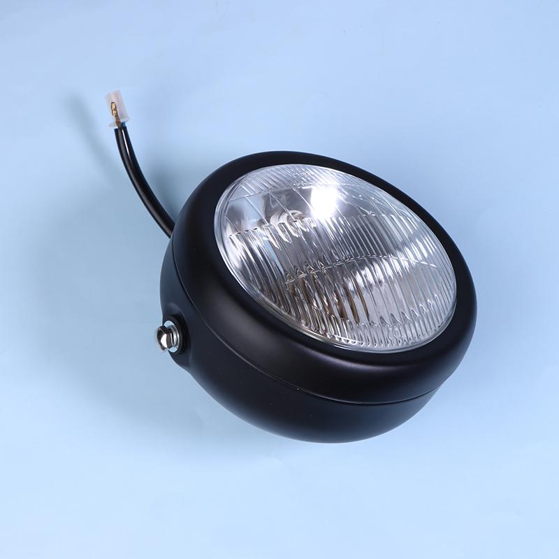 CG125 Retro Style Round Motorcycle GN125 Headlight Motorcycle Driving Light Round Front Headlamp Mount 12V Motorbike Universal