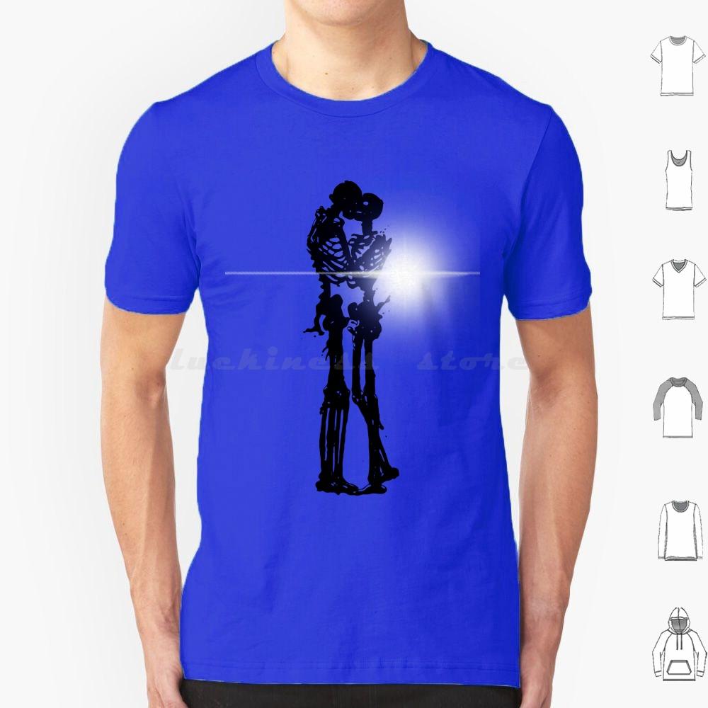 Skeleton Kiss Lens Flare Nuclear Love Skull T Shirt Cotton Men Women DIY Print Skeleton Kiss Kissing Skeletons Nuclear Atomic