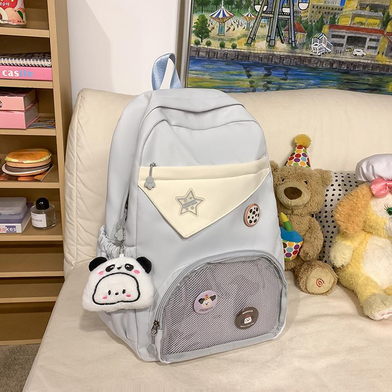 schoolbag, female college student, Japanese transparent pain bag, backpack, large-capacity high school student travel backpack