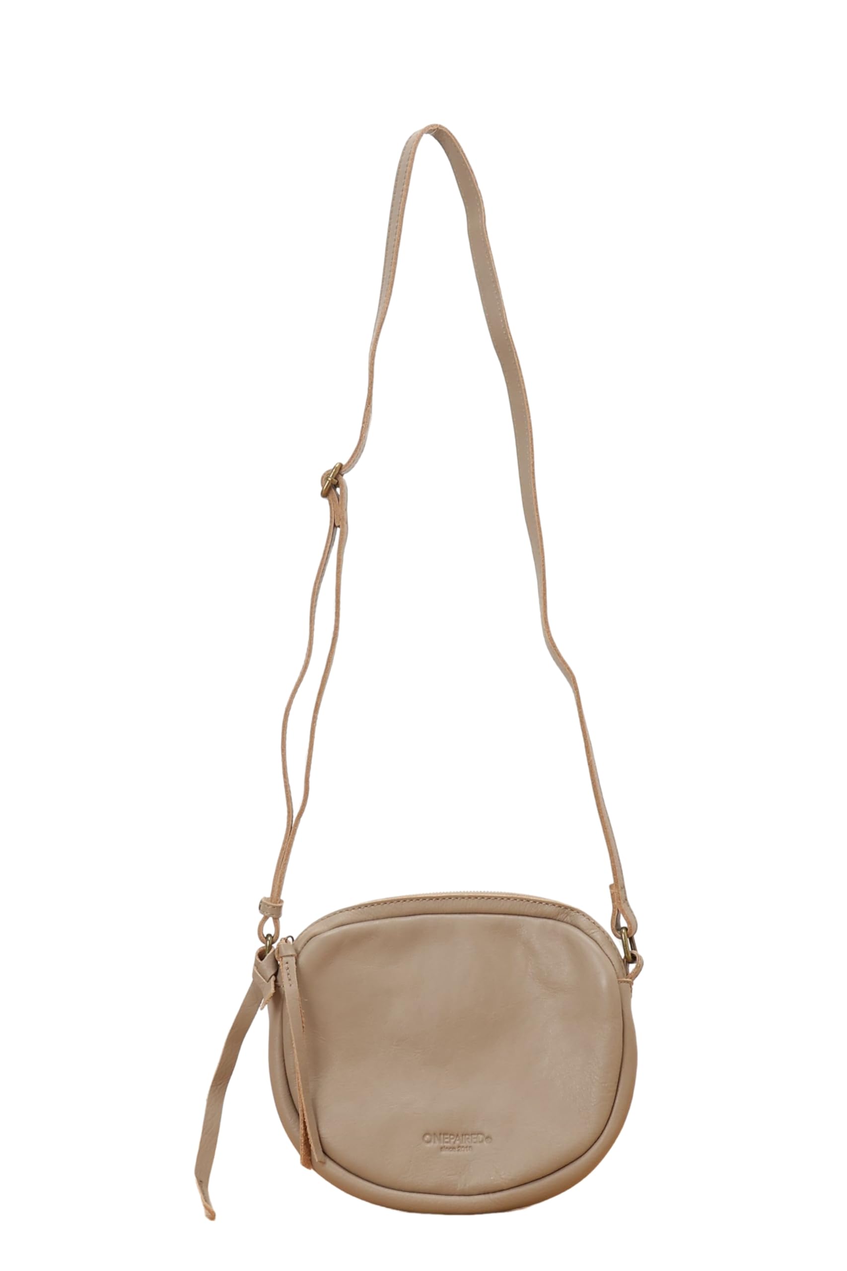 

One Paired SV Oval Mini Shoulder Bag, Cowhide Leather, Gray Beige, Women s, Genuine Leather, 51084-GBE