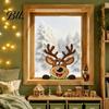 Xmas Party Window Supplies Christmas Static Clings, Peeking Santa Reindeer Stickers, Glass Decals No?Glue Cartoon for Indoor?Outdoor Holiday Decor