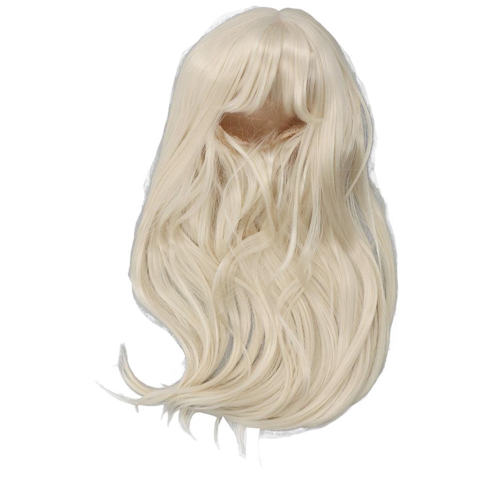 Cotton Doll Wig Long Curly High Temperature Soft Silk Plush Doll Wig Hair for 35‑39cm Head Circumfer