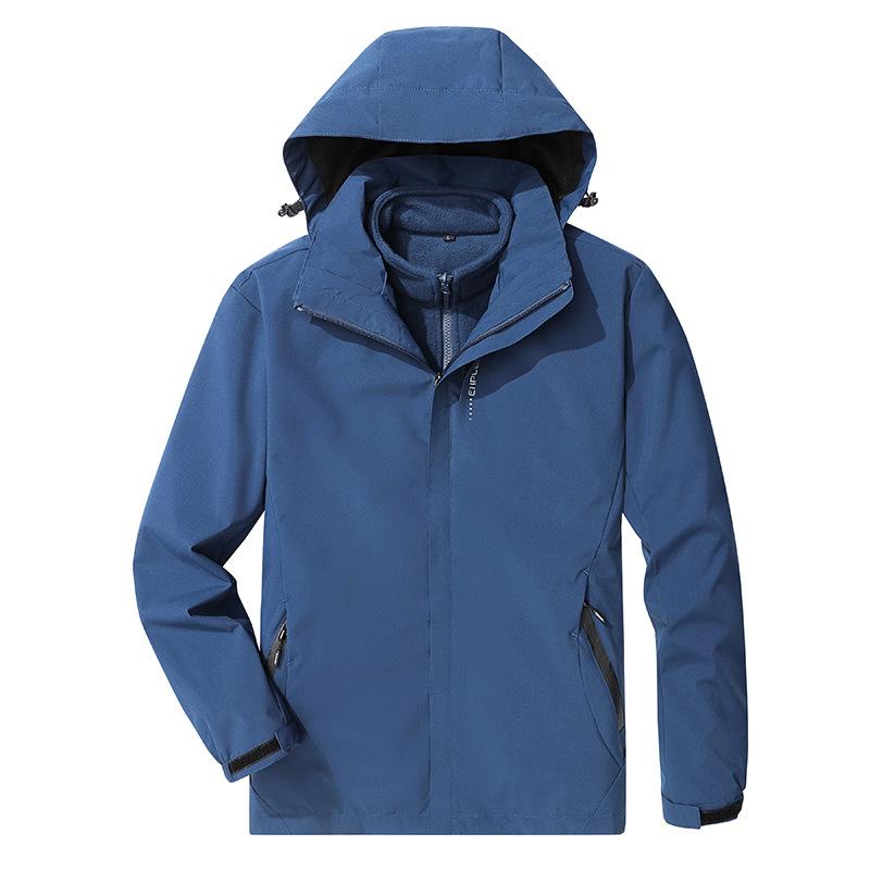 Outdoor Jackets for Men and Women, Fashionable Mountaineering Clothing, Three-in-one Detachable Velvet, Thickened and Warm Couple Winter Jackets