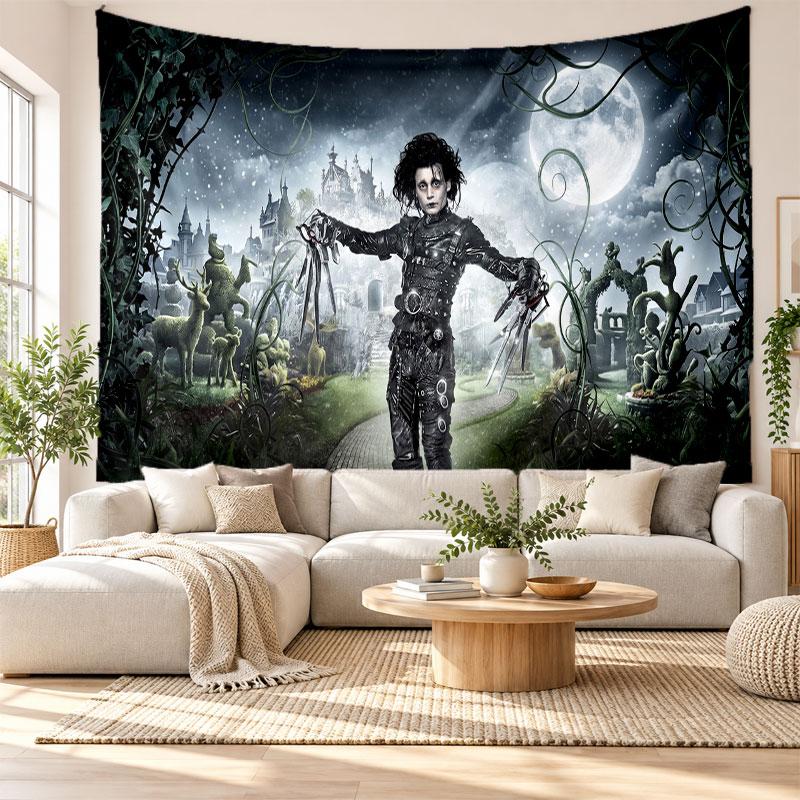 Edward Scissorhands Wall Tapestry Home Decor Hanging Cloth Art Background Tapestry for Bedroom