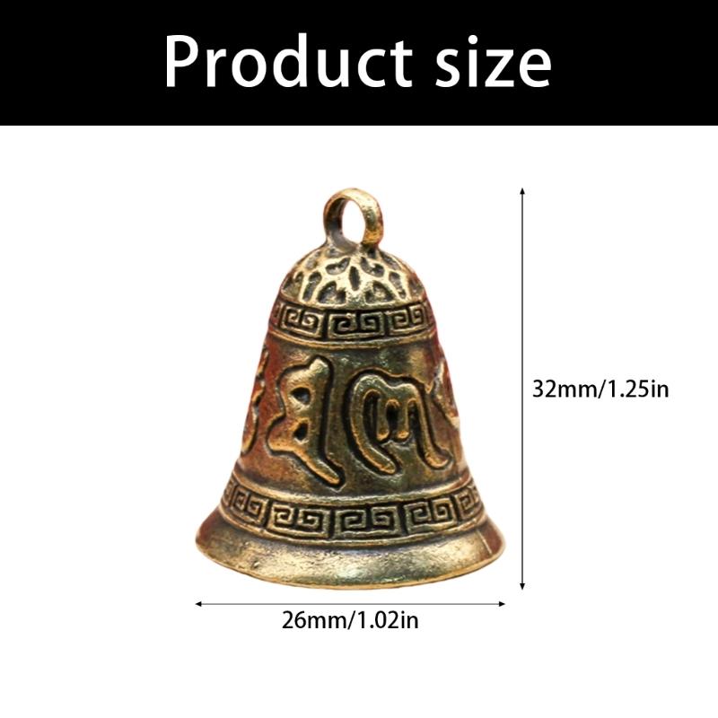 Regalo Consciente Campana de Oración Budista Cuerpo de Aleación de Zinc Y Cuerda de Madera Natural Fragante Llavero de Decoración con Mantra