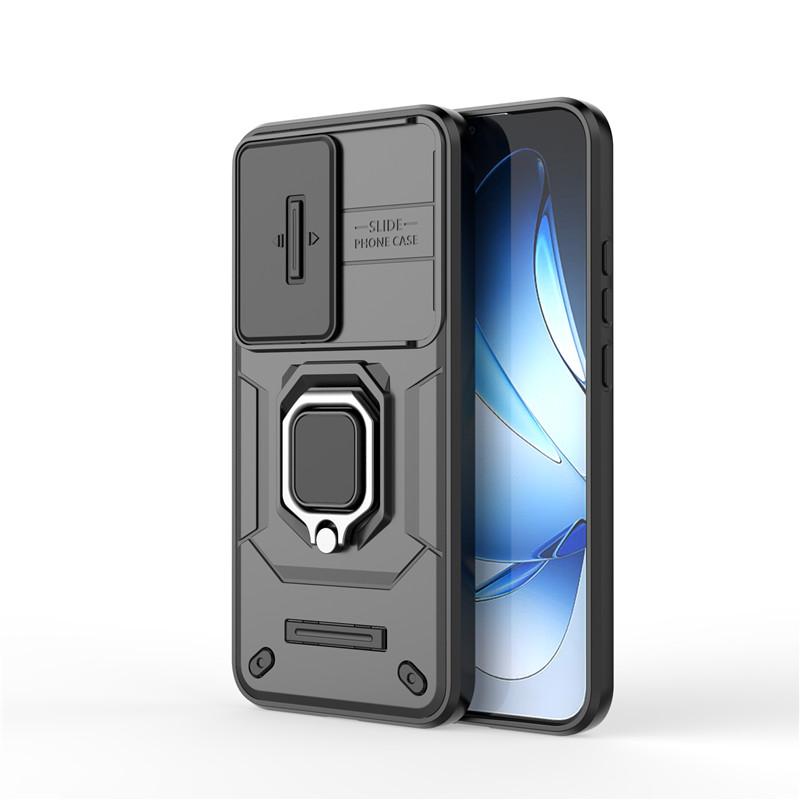 

For OPPO Reno13 Case OPPO Reno13 Pro Cover Slide Camera Protector Bumper Ring Holder Protective Phone Cases On Reno 13 Pro Funda For Reno13 чёрный