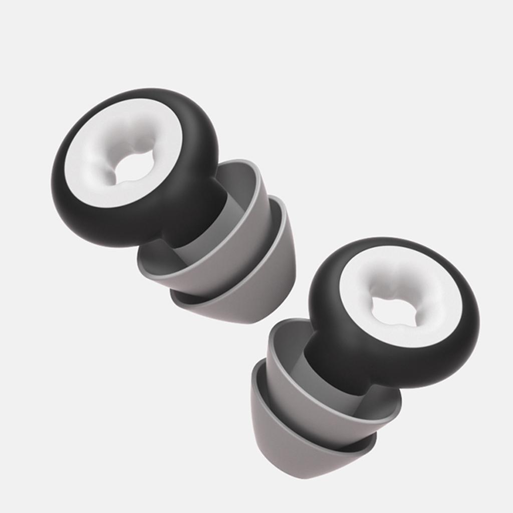 Noise Cancelling Ear Plug Silicone Reusable Portable Sound Blocking Ear Plug for Sleeping Black