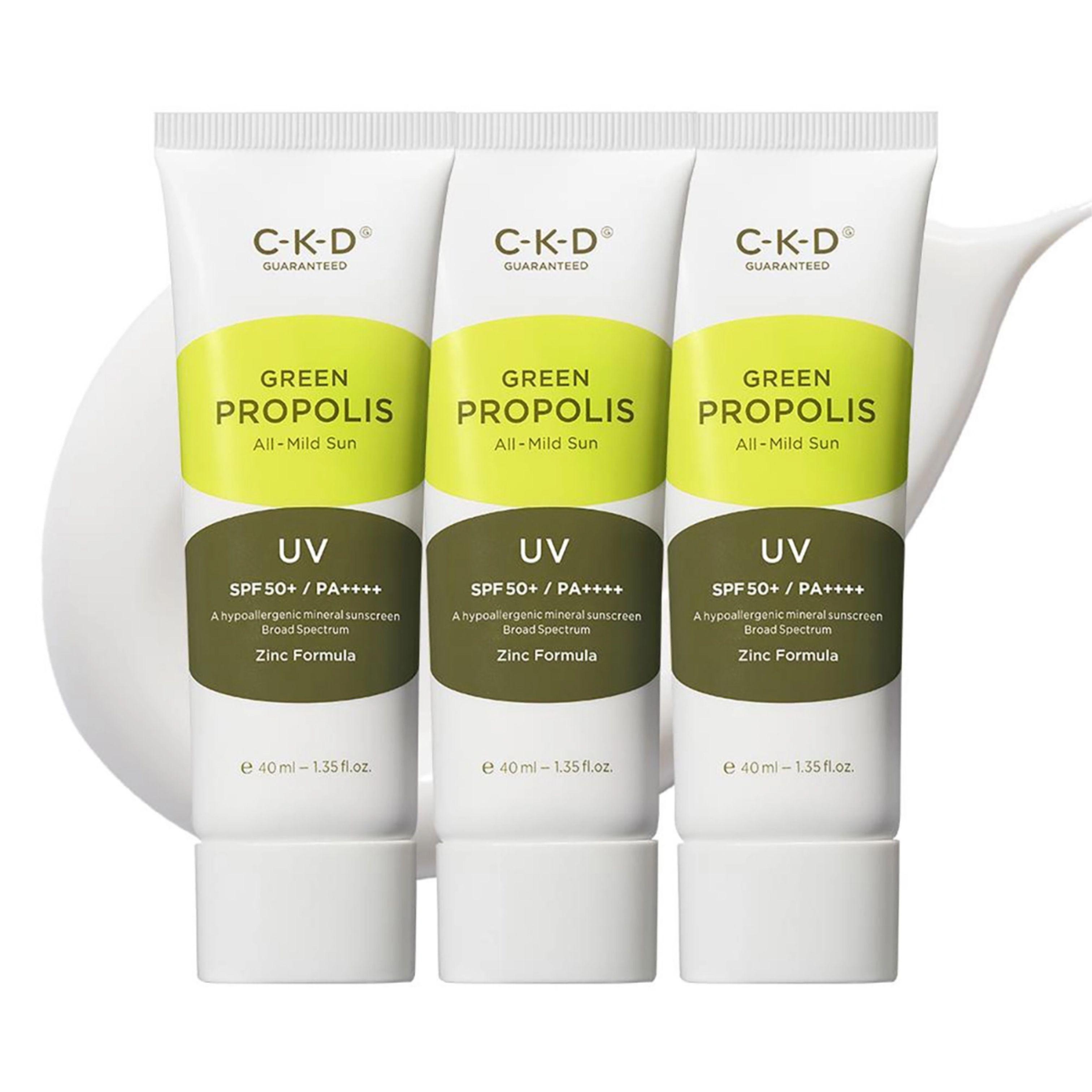 CKD Green Propolis All Mild Sun Cream SPF50+ PA++++ 40ml × 3