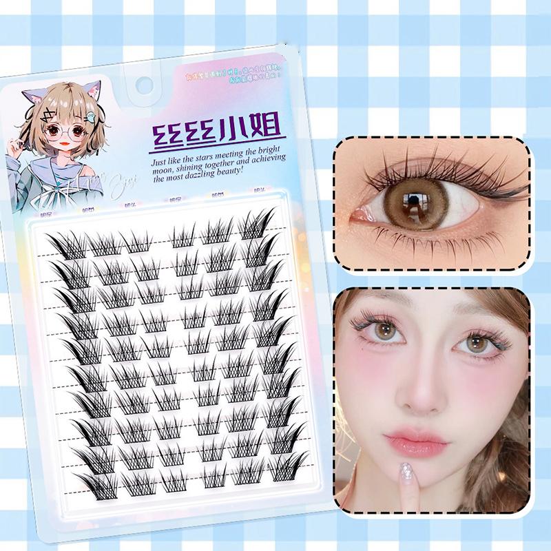 Fox Series Large Capacity Eyelash Book Manga False Eyelashes Natural Long Curled Thin Fluffy Stem Segmented False Eyelashes