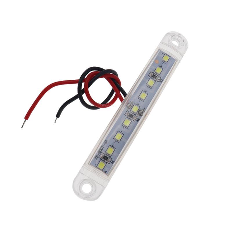 10pcs White 9LED Bus Truck Trailer Truck 24V LED Lights Side Marker Light Waterproof LED Light Tail Indicator Parking Light