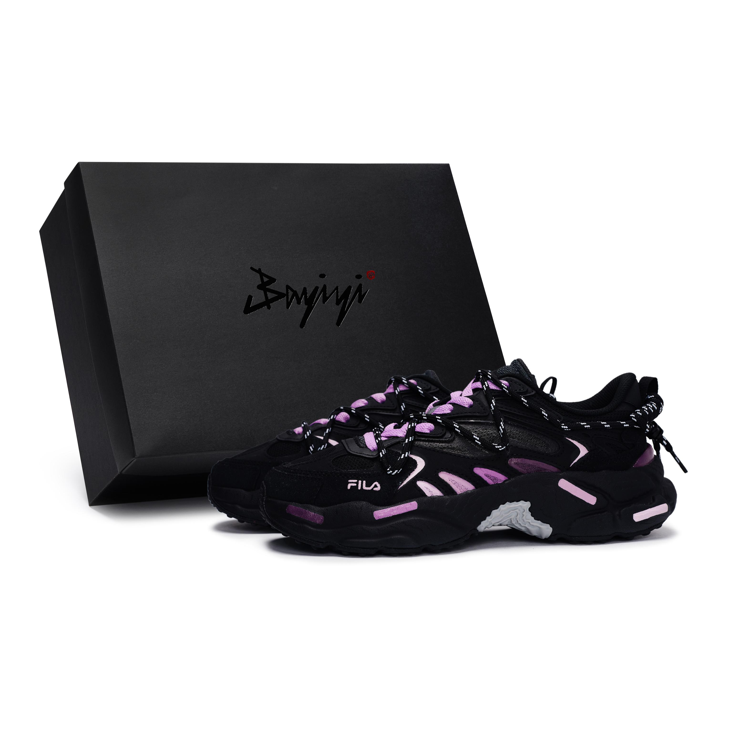 FILA Fern 2 Low top Chunky Sneakers Women s Black Purple F12W331101ADB(Team80-SBOX) 37.5