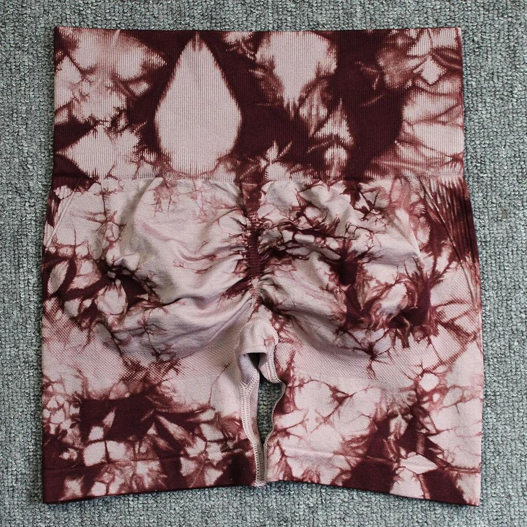 Nahtlose Tie Dye Push Up Yoga Shorts Frauen Elastische Scrunch Hohe Taille Sommer Fitness Workout Laufen Radfahren Sport Gym Fitness Workout Shorts Mujer