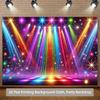 2D Planar Banner, 1 Display Background Banner - Color Stage Lighting, Featuring Twinkling Stars and Rainbows