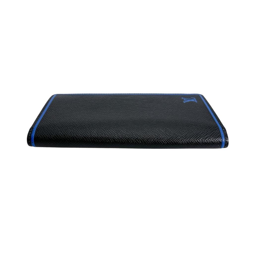 Louis Vuitton Portefeiulle Â· Brother Long Wallet Taiga Blue X Black Mens M63300 Used