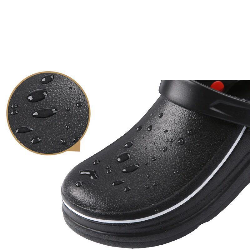 Unisex Slippers Non-slip Water-proof Oil-proof Kitchen Work Chef Shoes Master Hotel Restaurant Non-lace Slip-on Casual Shoes