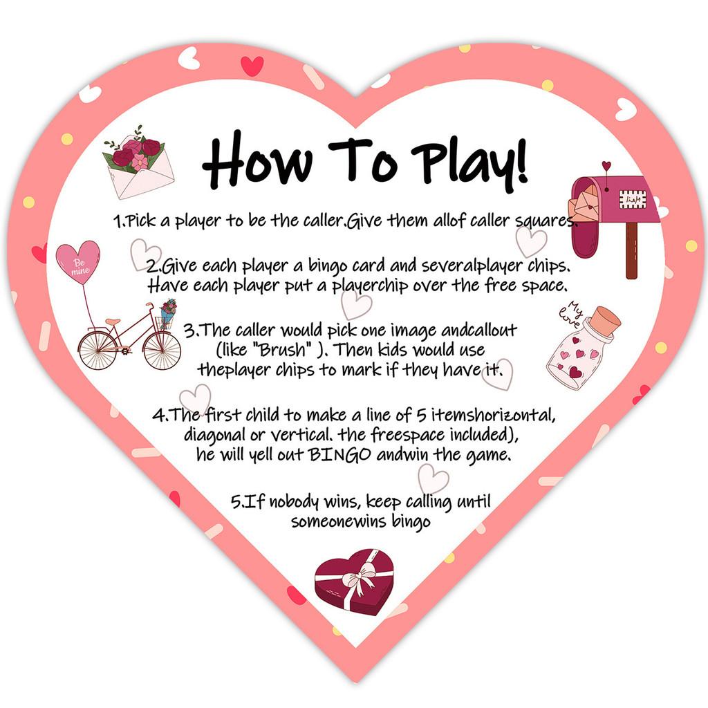 Day Valentine Themed Couple Interactive Fun Desktop Card Bingo Props Game