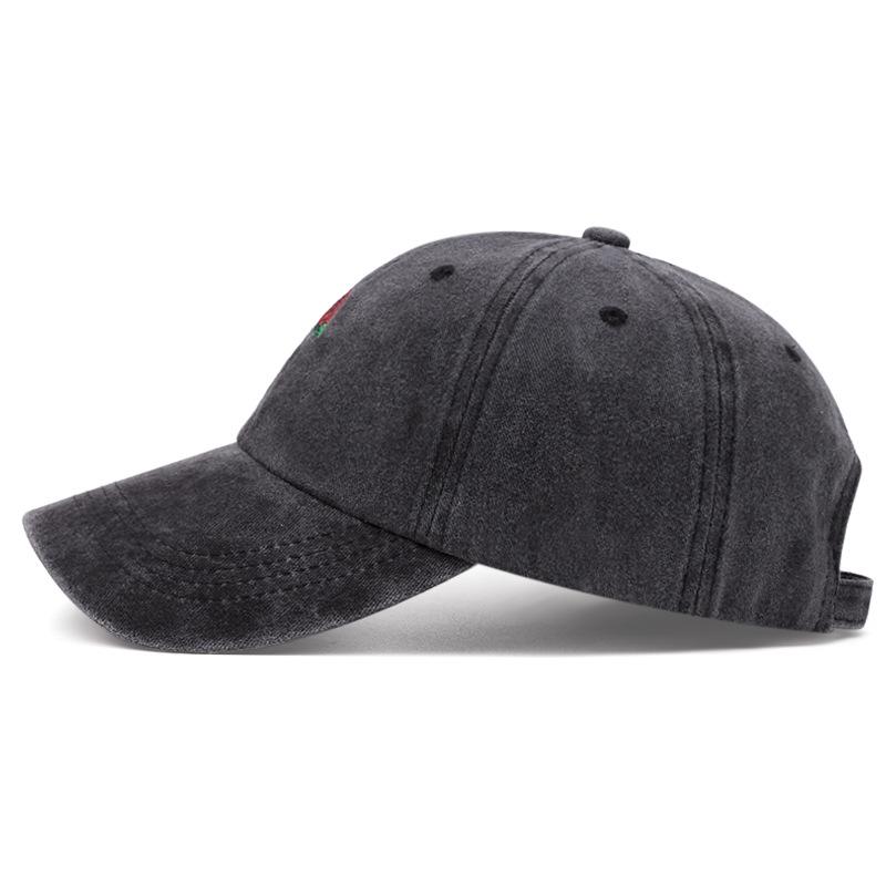 Rose Flower Embroidered Baseball Hat for Men and Women, Outdoor Sun Protection Peaked Cap, Casual and Versatile Style