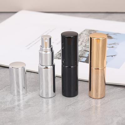 10 ml tragbare nachfüllbare Parfümflasche aus UV-Glas mit Aluminium-Zerstäuber-Sprühflaschen, Proben von leeren Behältern