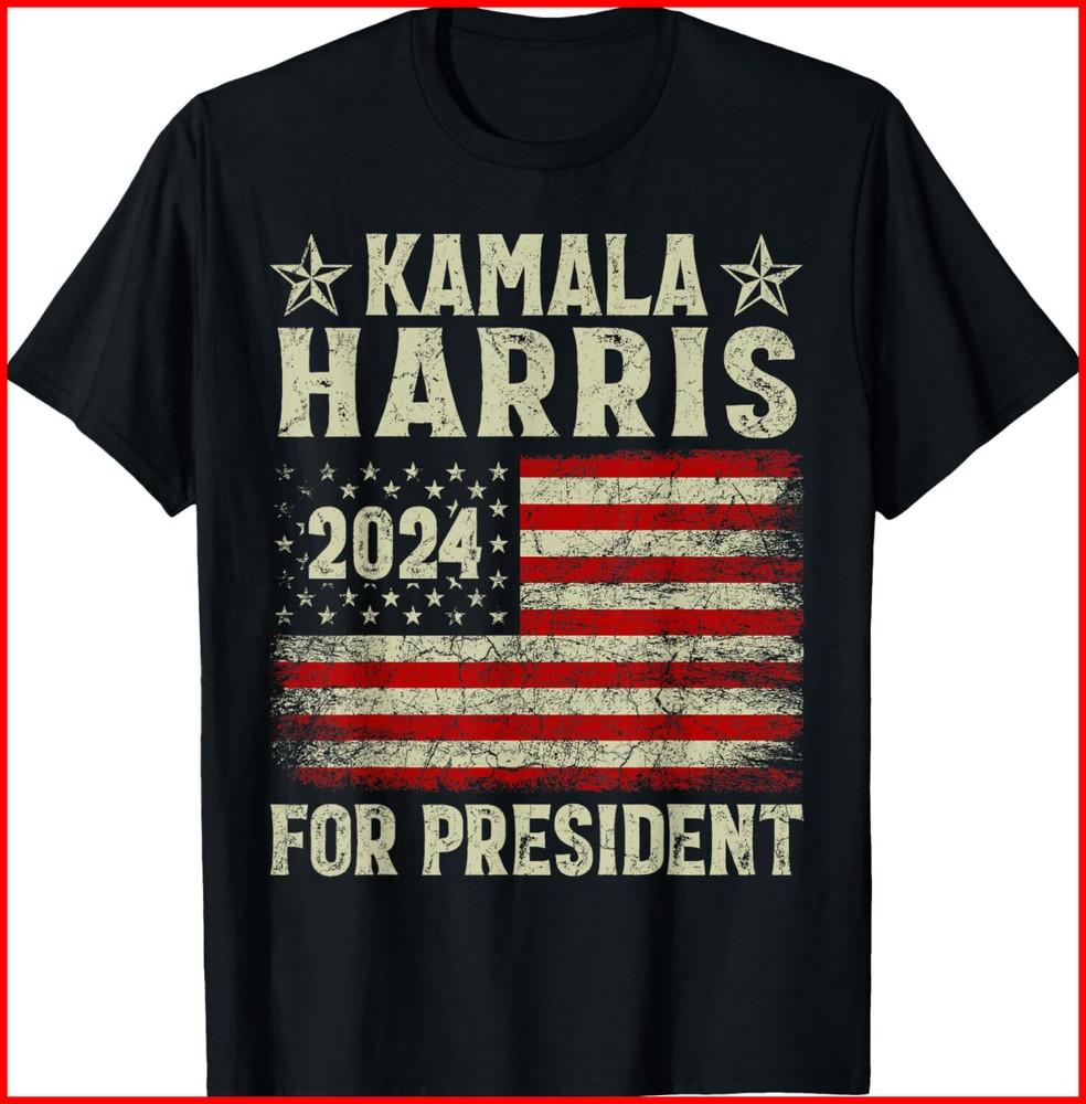 Vintage Kamala Harris 2024 For President Election Campaign black T-Shirt Unisex T-Shirt
