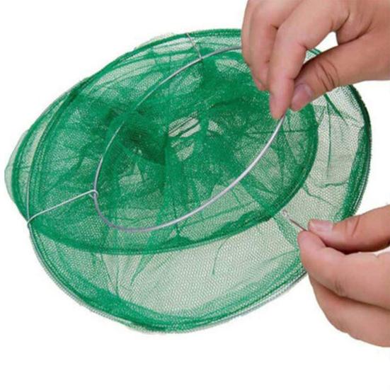 8Pcs Hanging Fly Trap Indoor Outdoor Garden Farm Barn Ranch Foldable Fly Catcher Bag Heavy Duty Weather-proof Reusable Fly Control Green Cage