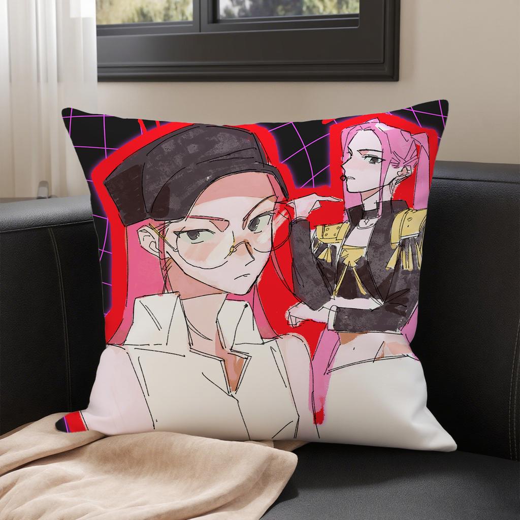 KPop Demon Hunters  Anime show on the pillow: Pink and purple fantasy & Cute character pillowcase fashion home decoration