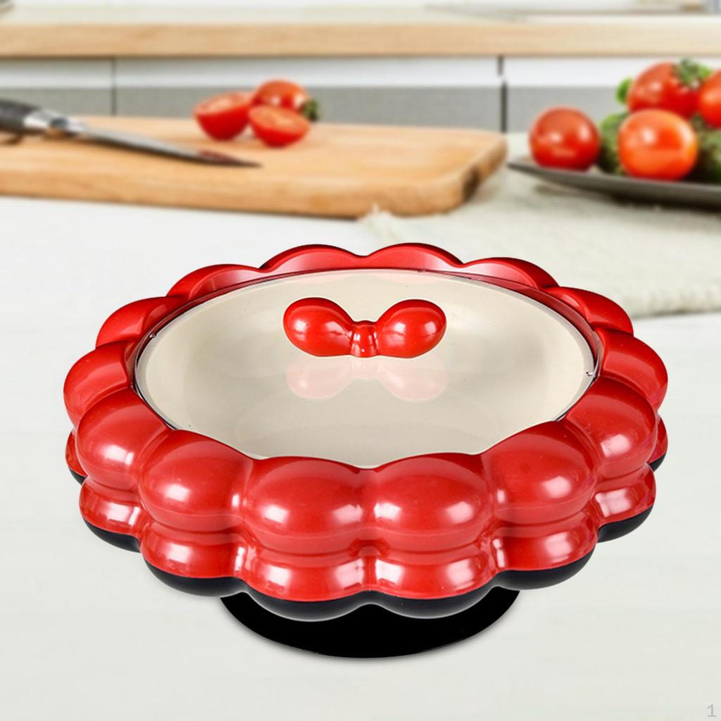 Fruit Bowl with Lid, Snack Serving Bowl, Food Display Rotatable, Made of PET And PP, for