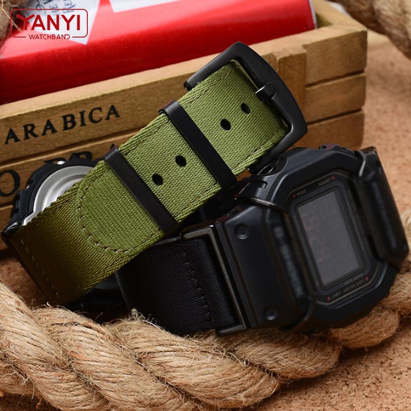 Cinturino in nylon 22mm Adattatore in acciaio inossidabile 16mm per Casio G-Shock GA-110/100/120 GD-100 DW-5600 5610 Connettore cinturino