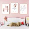 Ballet Princess Nursery Wall Art Canvas Painting Nordic Poster Unicorn Swan Print Wall Pictures for Baby Kids Bedroom Decoration