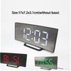 Curved Screen Mirror LED Digital Clock Creative Digital Alarm Clock with Large Display USB Charging Powered Bedside Table Clock