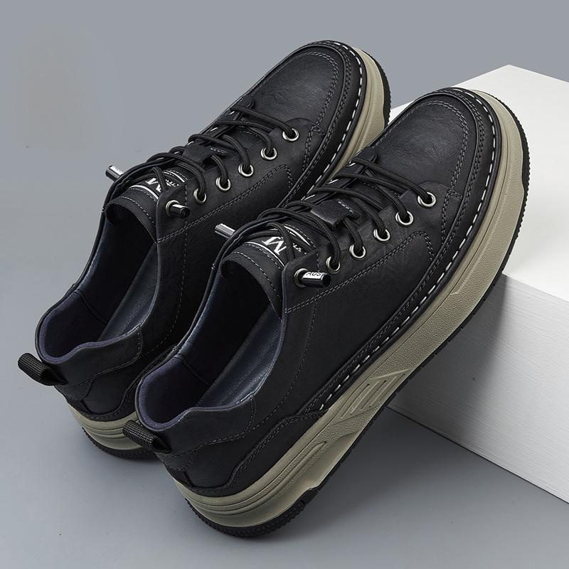 Leisure Walk Men's Casual Shoes Anti-slip Male Skateboard Footwear Genuine Leather Male Oxford Shoes New Hot-selling Sneakers