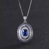 Jewelry Retro Ring Simulation Blue Glass Stone Two-Color Stone Diamond Pendant Ring Stud Earrings Cover 8 * 10