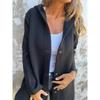 Fashion Autumn Winter Long Sleeve Women Hooded Jackets Solid Color Casual Single-breasted Loose Office Coats Plus Size Elegant Simple Long Shirts