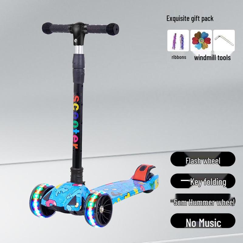 Hulajnoga składana 3 w 1 Little Wen Tong ze światłami dla dzieci w wieku 2-12 lat