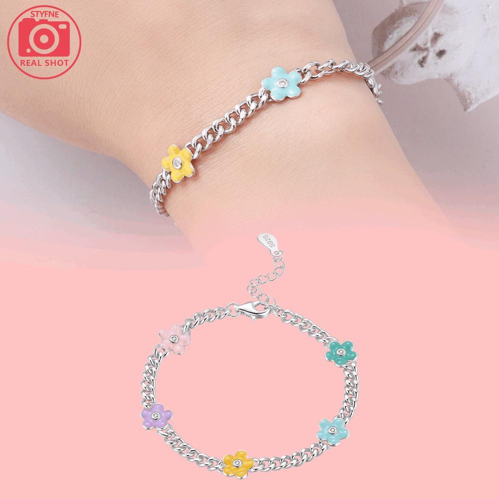 925 Silberfarbenes Blumenpflanzen-Armband Gold Schönes Exquisites Armband Einheitsgröße Schmuck Jubiläums-Accessoire Geschenk