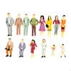 14 Miniature Character Figurines, Diorama Model, Micro-, Painted Polypropylene, Ornament, Decor,