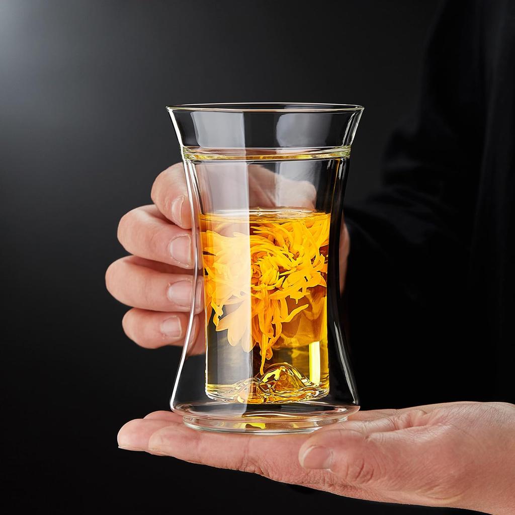 Pocari Sweat Double-Walled Glass 245ml Heat-Resistant Glass Teacup, Transparent, Double-Layered Construction, Iced Tea Glass, Insulated, Keeps Drinks