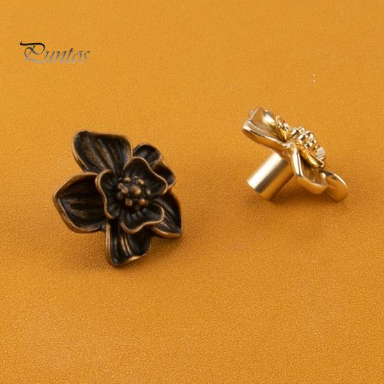 Blumenblatt-Schrankgriff, Einzelloch, robuste Zinklegierung, universeller Kommoden-/Schubladen-/Kleiderschrank-Zugknopf, Ersatz für Möbelbeschläge