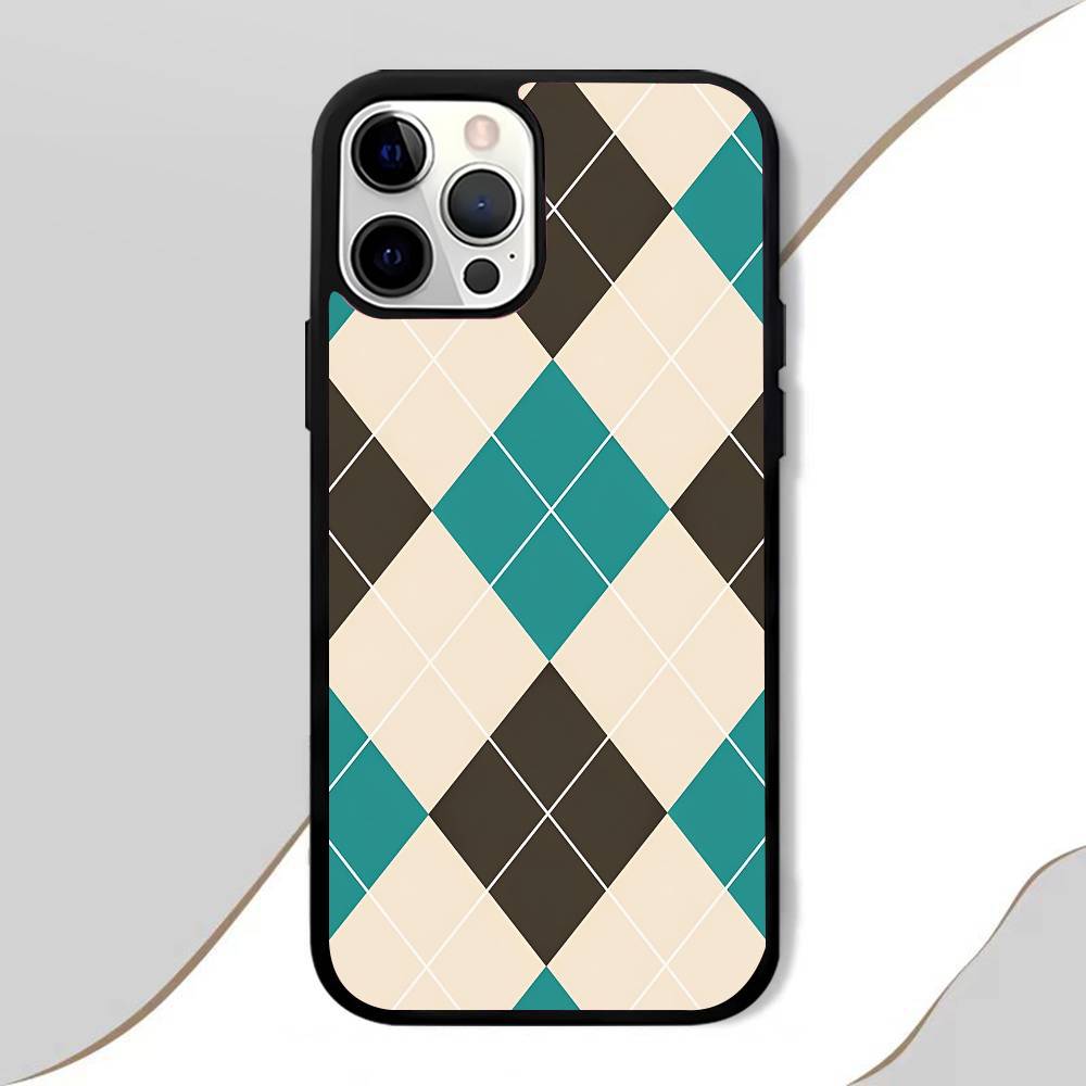 Plaid Fashion Phone Case Mobile Suitable For Apple 17 Air 16 PRO MAX 15 14 13 12 11 Patch Black Hard Shell