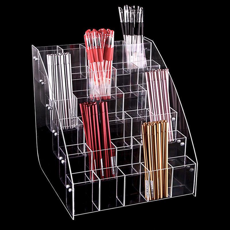 1-7 Tier Acrylic Pen Holder Stationery Store Storage Brush Case Display Stand Desktop Writing Pot Clear Writing Pencil Organiser