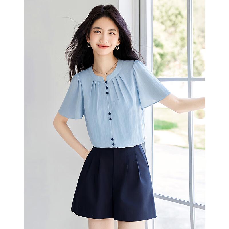 

Women s Elegant Short Sleeve Blouse S