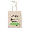 Tote Bag - PLANETEE - Best Sports Educator Ever - Cotton - Beige - Printed In France