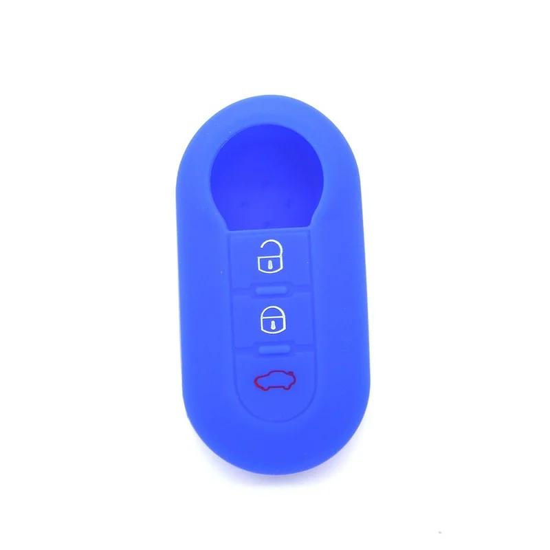 3 Buttons Silicone Car Key Case Cover For Fiat 500 Flip Folding Remote Key Shell For Fiat Punto Panda Car Accessories