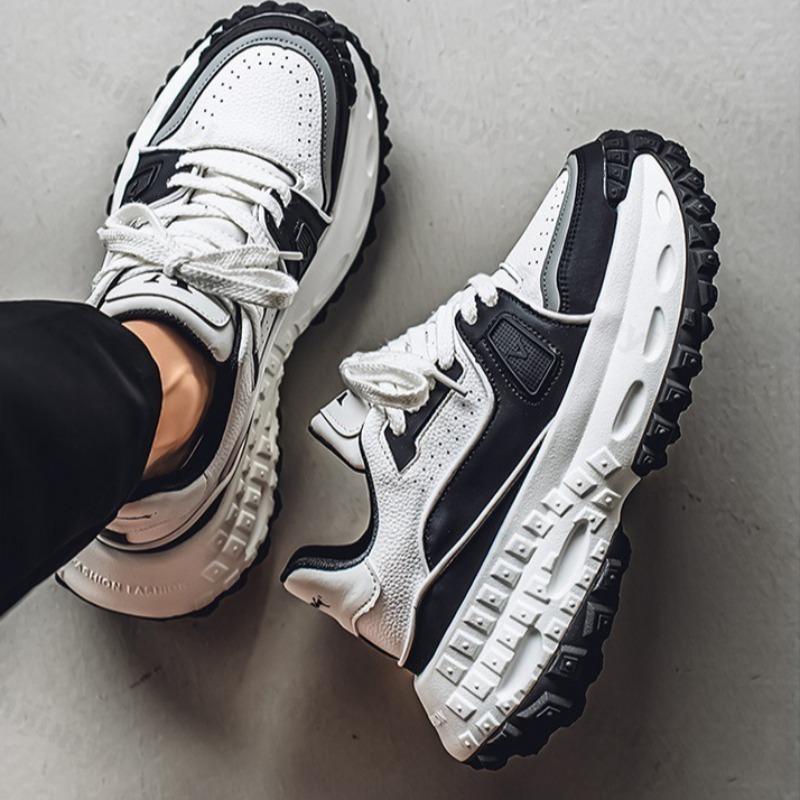 Fashion Niche Design Men's Low Top Casual Thick Soled Shoes 2025 Autumn New Fashion Trend Versatile Comfortable Non Slip Chunky sneakers