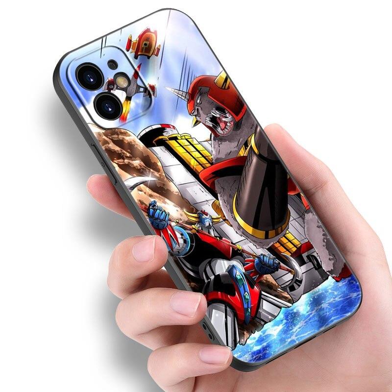 UFO Roboter Grendizer Telefon Fall Für Apple iPhone 14 13 12 Mini 11 Pro Max 7 8 XR X XS 7 8 Plus SE 2020 2022 Schwarze Abdeckung