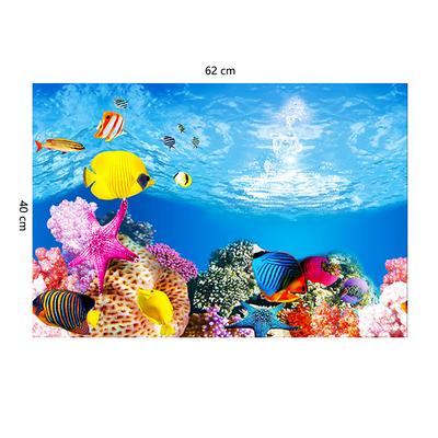 3D Fish Tank Background HD Seabed Landscape Aquarium Backdrop Two Side Stickers