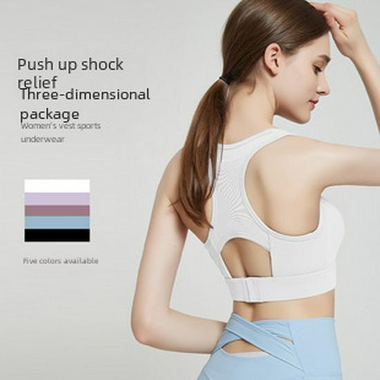 Women's Plus Size Shockproof Sports Bra - Medium to High Impact, Wirefree for Running, Large Bust, Yoga, and Fitness.